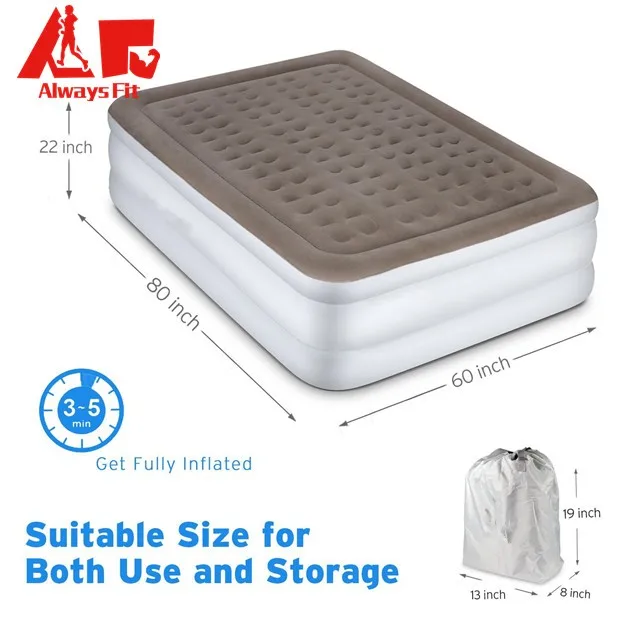 Alwaysfit Eco Friendly Pvc Inflatable Mattresselevated Raised Airbed With Built In Electric