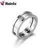 RainSo CZ stone stainless steel finger ring for health