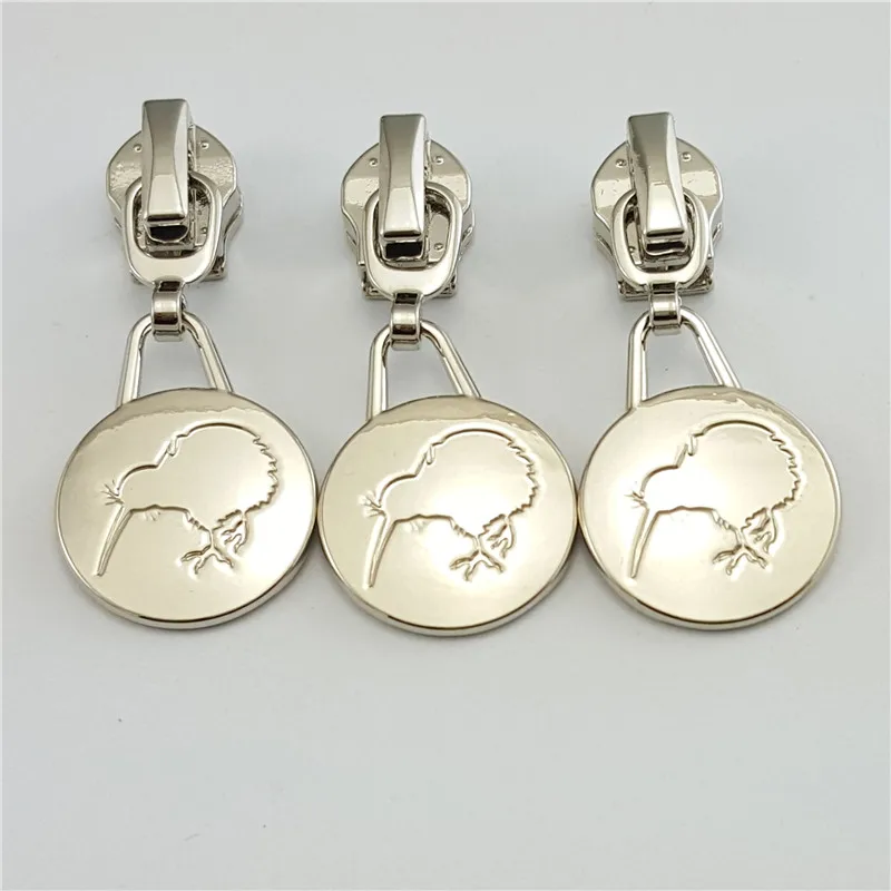 Custom Round Shape Metal Zipper Slider Pullers For Suitcase/clothing