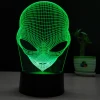 7 Colors Changing 3D Hologram Illusion Pop-eyed Alien Shape Lamp Acrylic Night Light With Touch Switch Luminaria