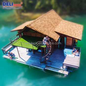 Pontoon Water Living Port Wooden Cabin Boat House Homes View Port