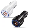 Fast Charging Car Charger 3.0 QC 3.0 Dual USB Quick Charging Adapter Car-Charger Type For Iphone Micro USB C Cable Phone Charger