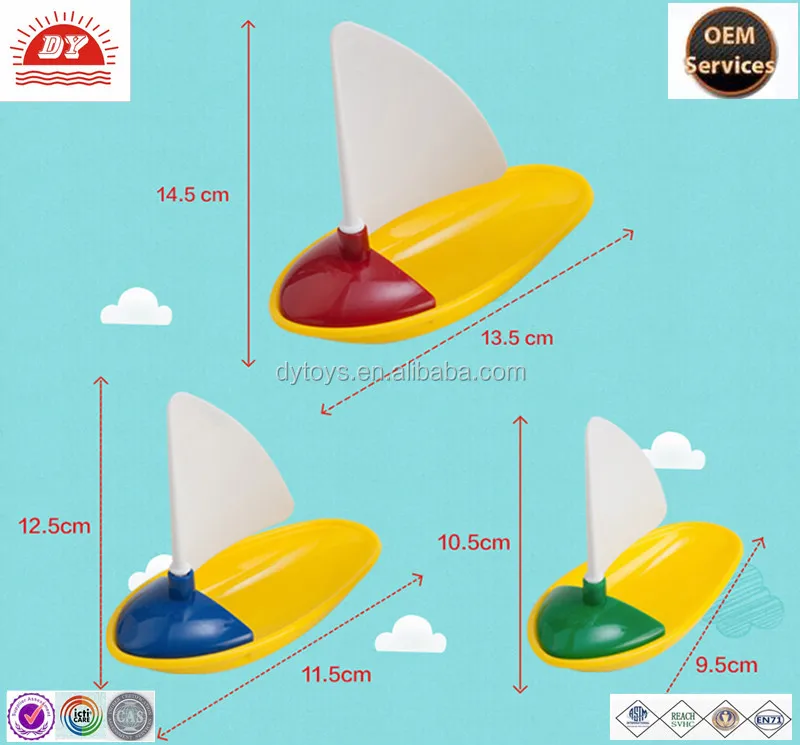 small plastic toy boats