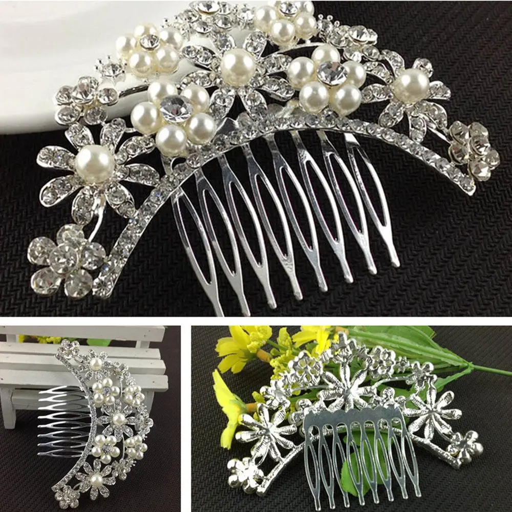 rhinestone hair combs cheap