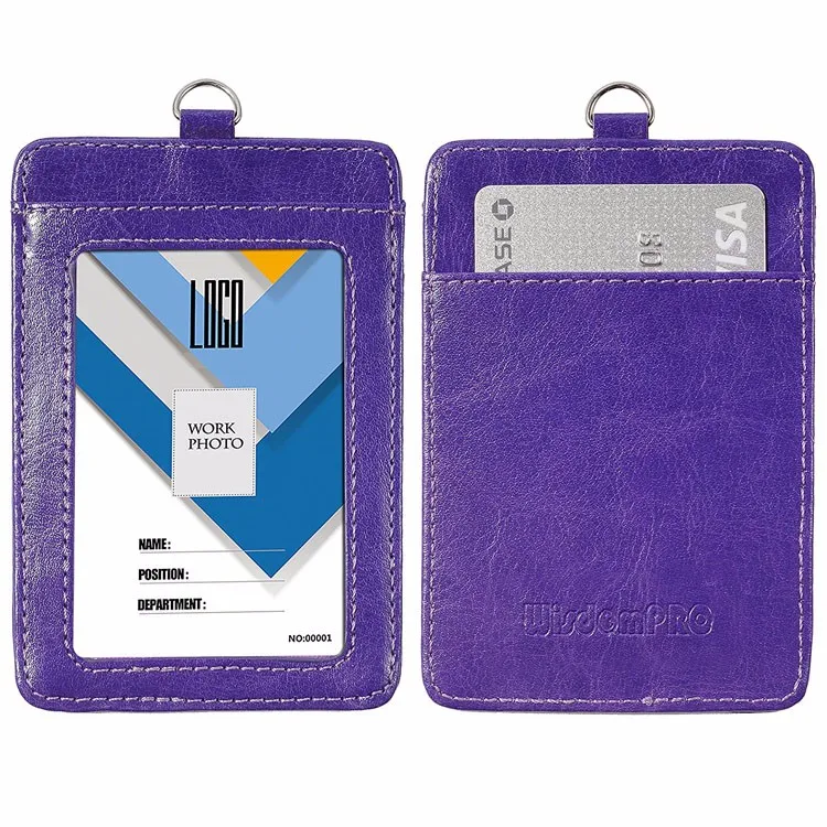 School Office Supplies Badge Pu Leather Id Card Holder With String ...