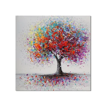 Hand Made Oil Painting On Canvas Red Flower Tree Oil Painting Abstract Modern Canvas Wall Art Living Room Decor Picture Buy Hand Made Oil Painting Tree Oil Painting Canvas Wall Art Product On