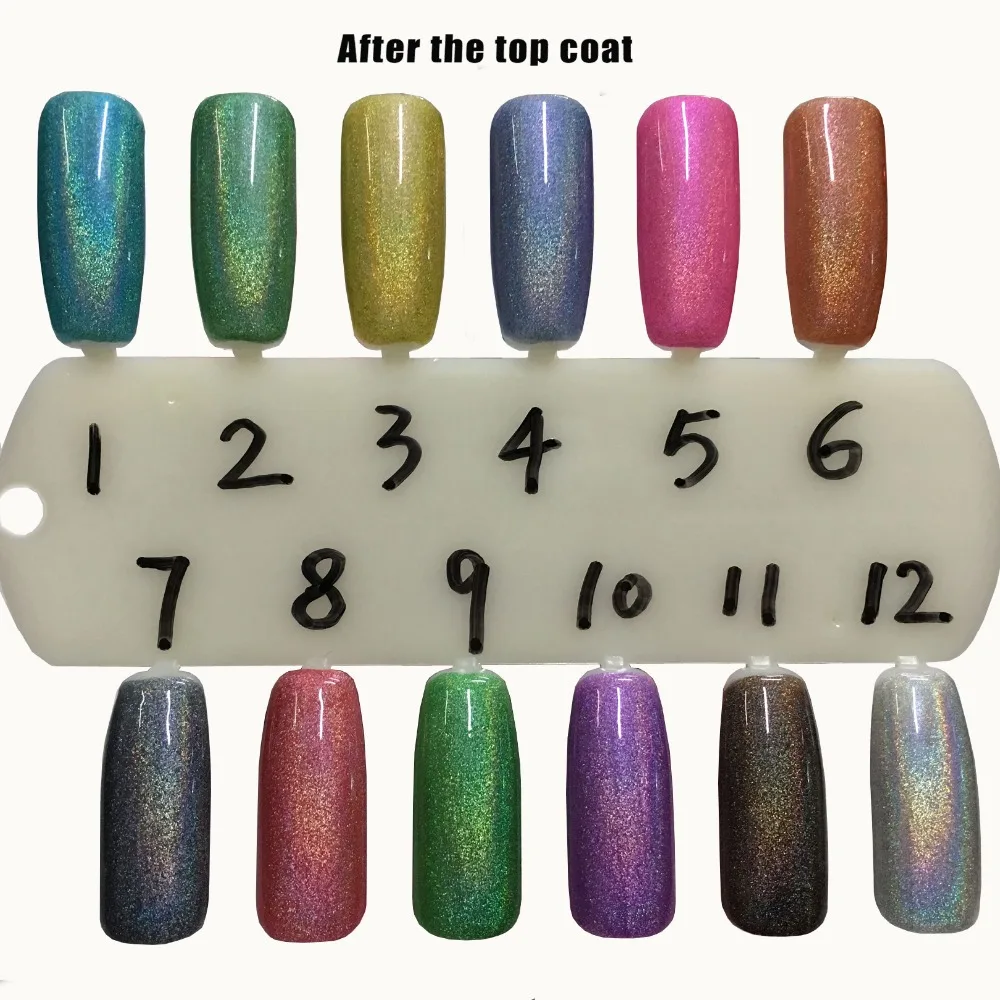 Free shipping Holographic Holo Glitter nail Polish 12pcs Inail Nail polish 15ml 12 colors for choice