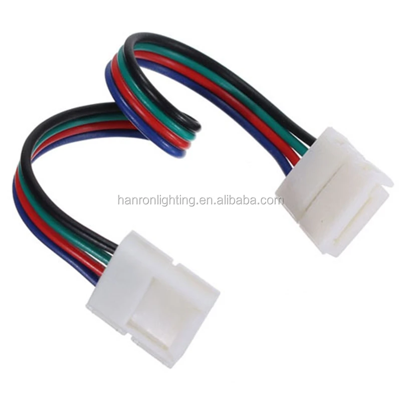 free welding 4 pin female DIY PVC connector RGB led PCB strip connector