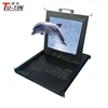 1U 19inch 17" KVM switch 8 port VGA LCD KVM monitor drawer