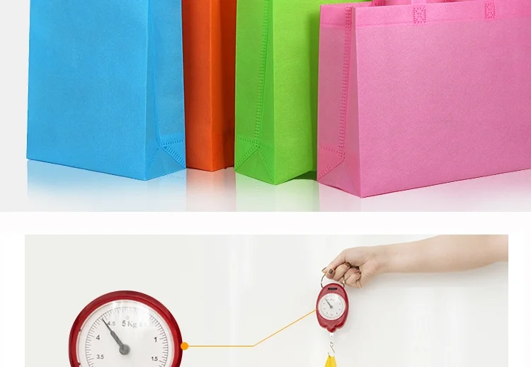 Customized Logo Printed Tote Bag Foldable Reusable Shopping Folding Non Woven Bag With Handle