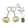 hot sell gold platinum plated matte bimetal casting die stamping offset printing concave convex rotating Key Chain suppliers