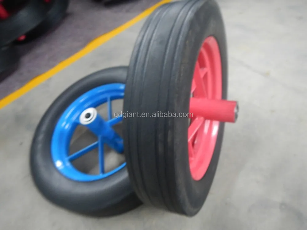 16 inch common steel rim solid rubber wheel