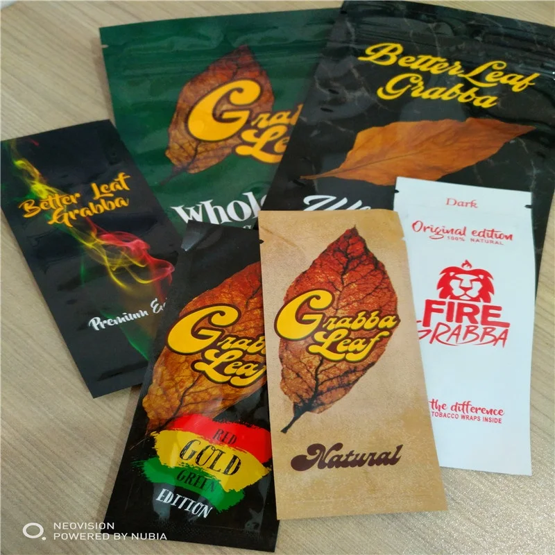 Tobacco Leaf Three Side Sealed Bags With Zipper Top/plastic Packaging