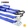 1 inch SS304 stainless steel cam buckle tie down blue webbing straps with compact S hooks