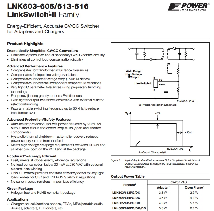 Lnk616pg схема включения