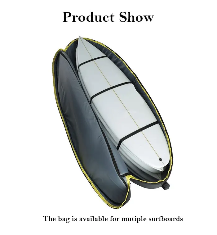 Surfboard Cover Black Oxford Removable Padded Shoulder With Zipper