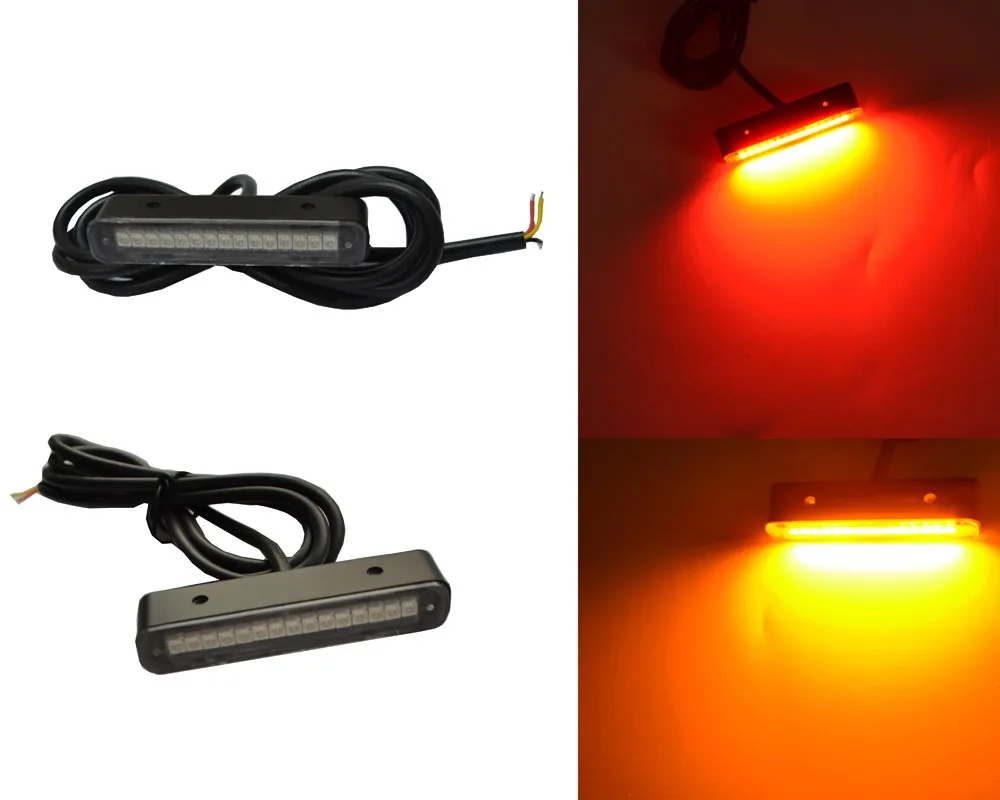 small 15 Red & Yellow Waterproof mini LED License Plate Light for Motorcycle