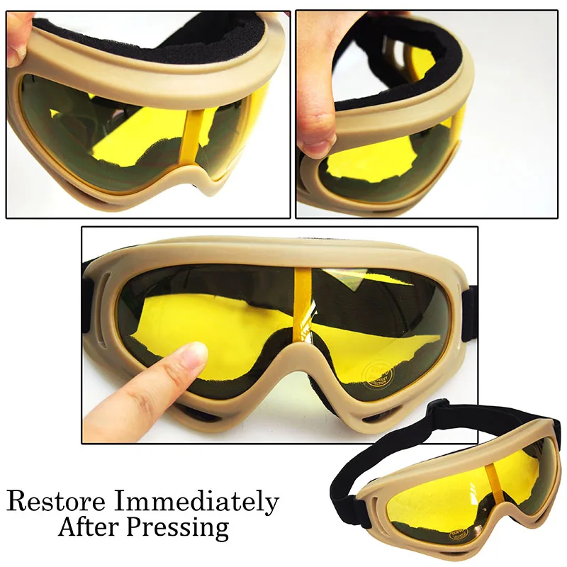 X400 High quality competitive price wind anti dust military tactical snow boarding goggles