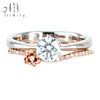 Latest Jewellery Rose Gold Engagement Ring Set 18k semi mount setting not including the central stone
