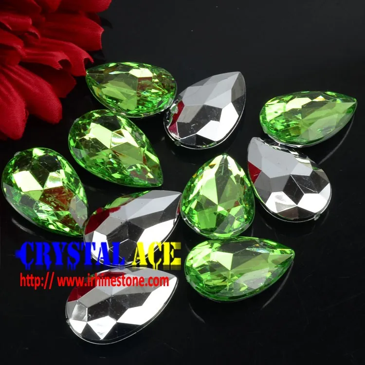 Peridot Water Drop Stones Acrylic Rhinestones China Wholesale