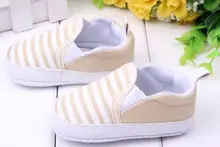 3-12M Kids Baby Boys Girls Stripes Anti-Slip Sneakers Soft Bottom Shoes First Walkers
