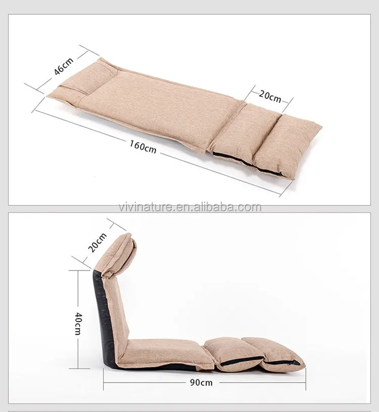 6 Backrest Adjustable Pro Thickness Pad Floor Sofa For Single Seat