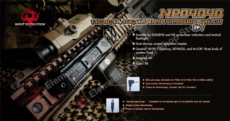Interruptor de Pressão Remoto para m Caça ao ar Série Scout Arma Cauda Duplo Botão Livre Led Lanterna Peq 16a M3x Acessórios Luz 3 scout arma luz cauda duplo botão caça