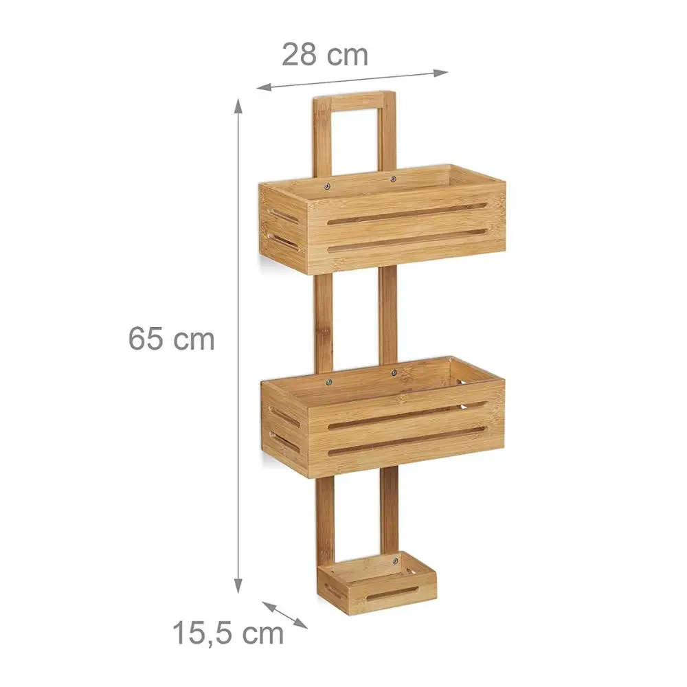 bamboo shower caddy wooden hanging shower