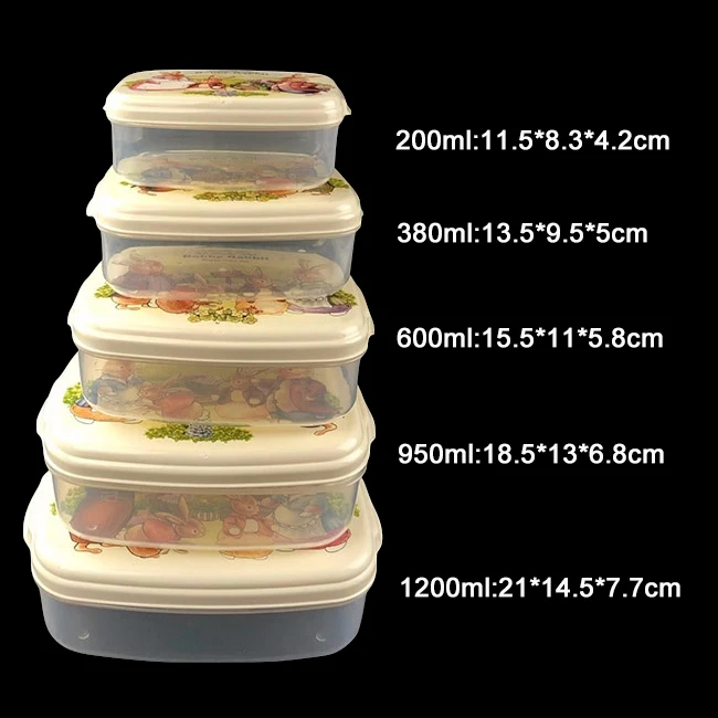 卢拉5个不同大小的塑料微波炉加热食物容器保鲜塑料水果容器 Buy 塑料水果容器 寿司容器 沙拉容器product On Alibaba Com