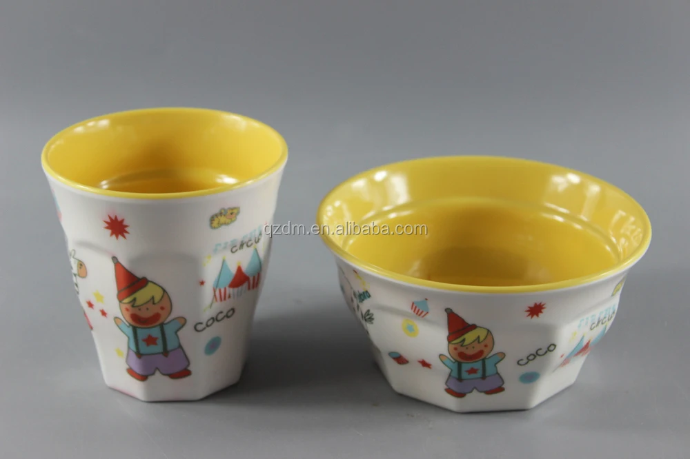 2015 New Design Colorful Tableware,Melamine Dinner Bowls And Cups For Babies
