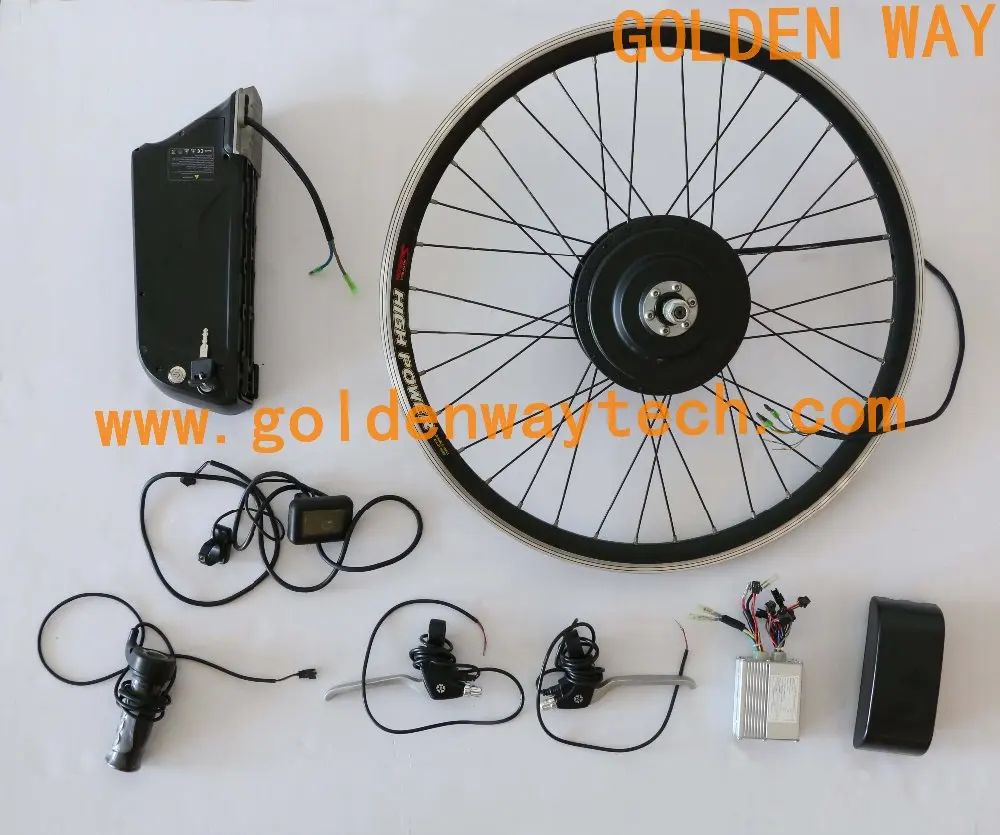 Kit Conversion Vélo électrique Roue Avant 28" 36V 500W - Contrôleur, Accélérateur, Poignées Frein Inclus - Fourche Min 100 Mm