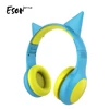 Eson style portable earphones girl boy OEM print Adjustable fordable 360 degree Bendable Wired Soft Over Ear headphone