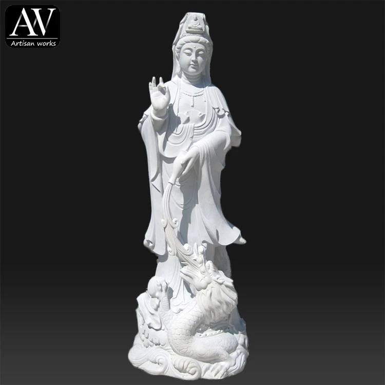 Natural stone large kwan yin statue