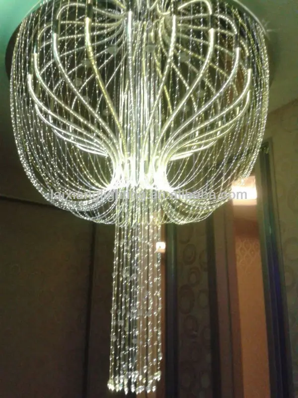 Modern Indoor Lighting Custom Fiber Optic Lobby Crystal Chandelier Light