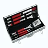 Portable aluminum case packing, stainless steel 5 pcs BBQ tools set with TPR handle