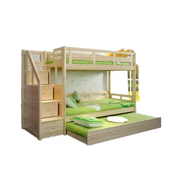 high quality durable cheap solid pine wood functional kids bedroom