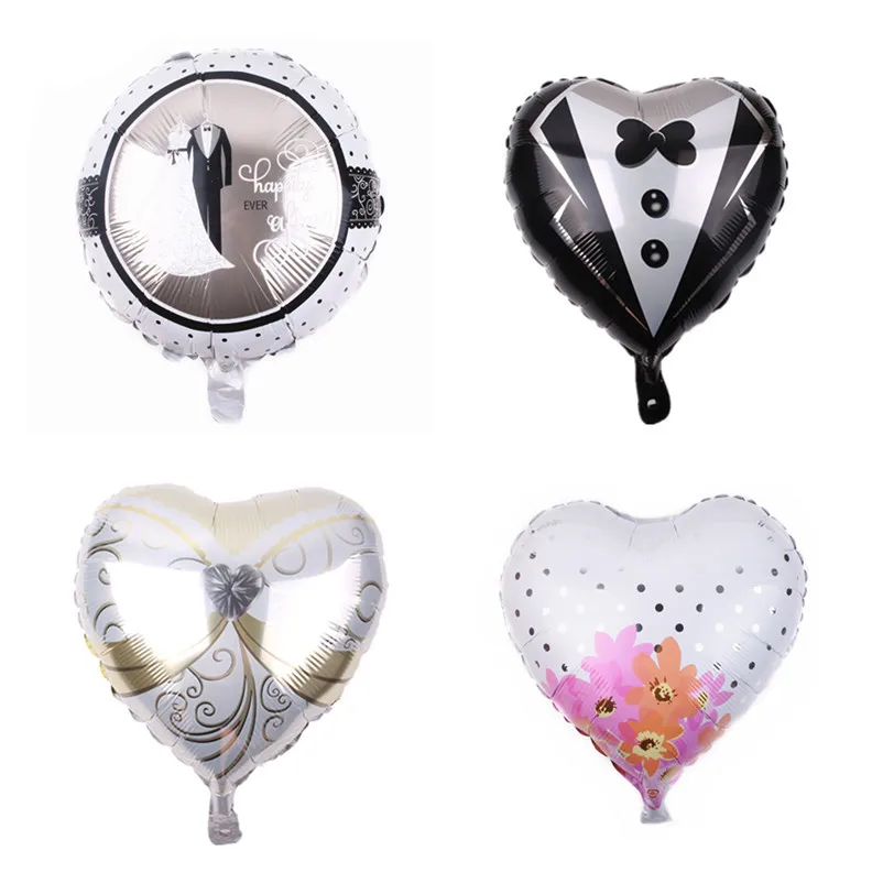 2pcs Braut und Bräutigam Kleid Aluminiumfolie Ballon Hochzeit Dekoration HK