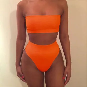 red tube top bathing suit