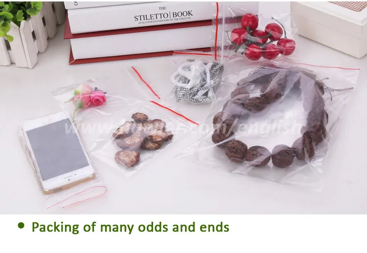 China Product food grade custom plastic ziplock bags