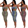 9031203 sexy snake bra and snake pants two piece set women clothing