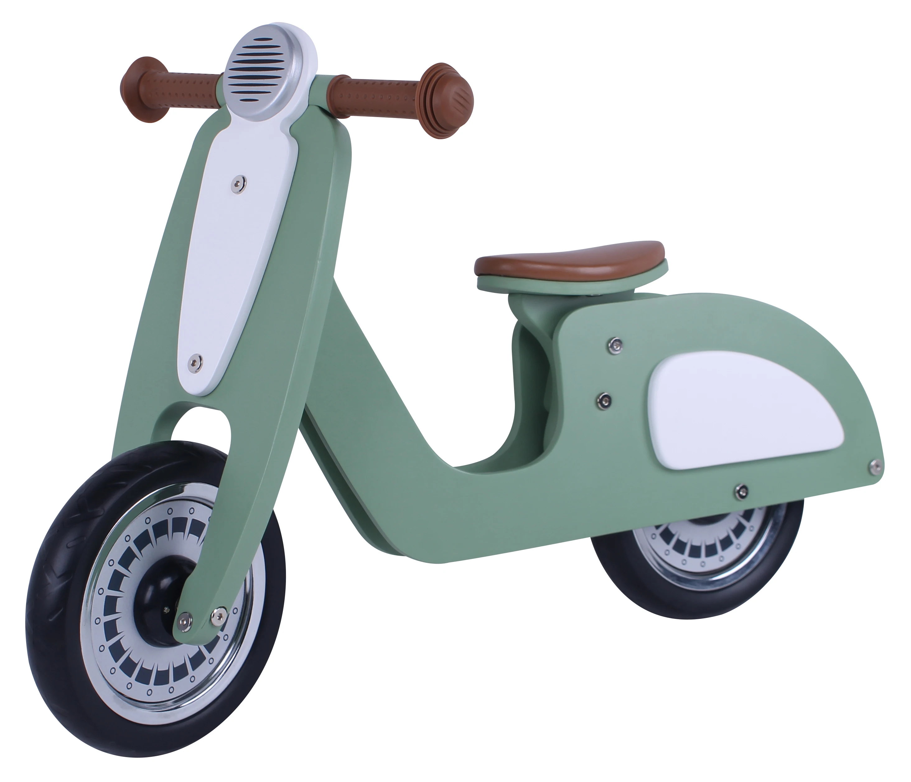 popular wooden vespa scooter 10" balance bike ride on toy