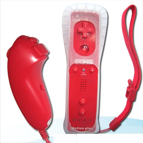 2in1 Wireless Remote Controller Nunchuk Adapter Gamepad Joystick Combo Set For Nintendo Wii 7930