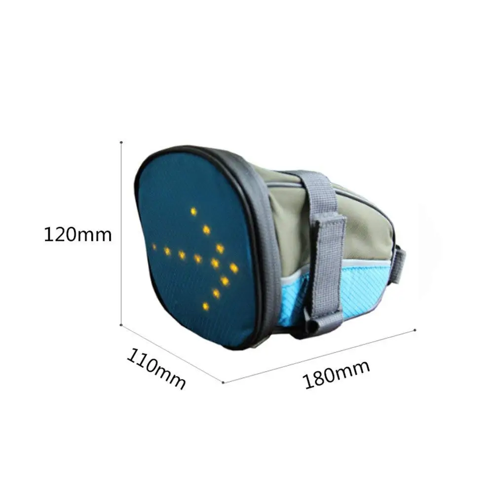 High Visibility Safety Cycling Bag Led Bicycle Saddle Bag With Wireless