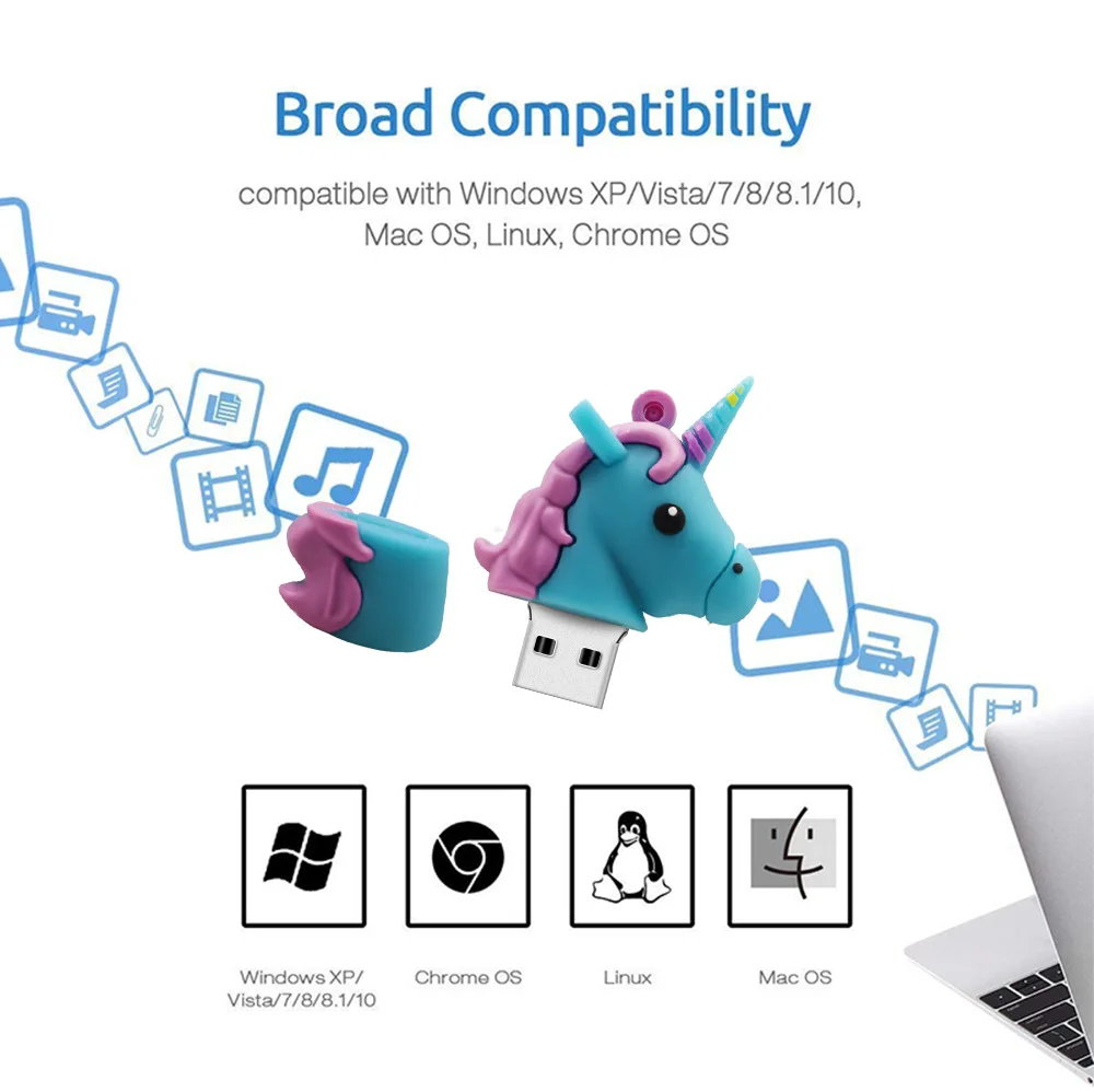 Fancy Kids Cartoon USB Flash Drive Movie Character Horse Animal Pendrive USB Stick For School Promotion Gift - ANKUX.COM
