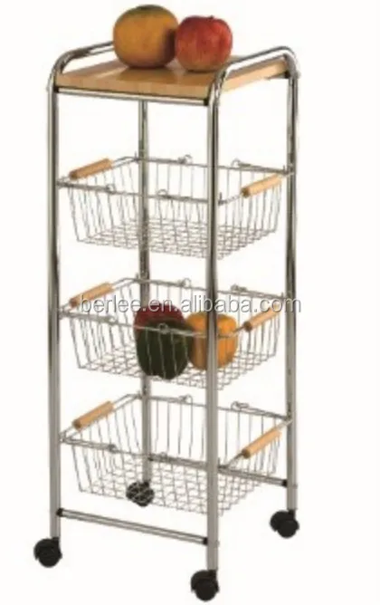 4 Tier Kitchen Cart Storage Rack With 3 Basket 4 Tier Kitchen Cart Storage Rack With 3 Basket