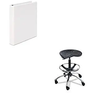 KITSAF6660BLUNV20962 - Value Kit - Safco Sit-Star Stool with Footring amp;amp; Caster (SAF6660BL) and Universal Round Ring Economy Vinyl View Binder (UNV20962)