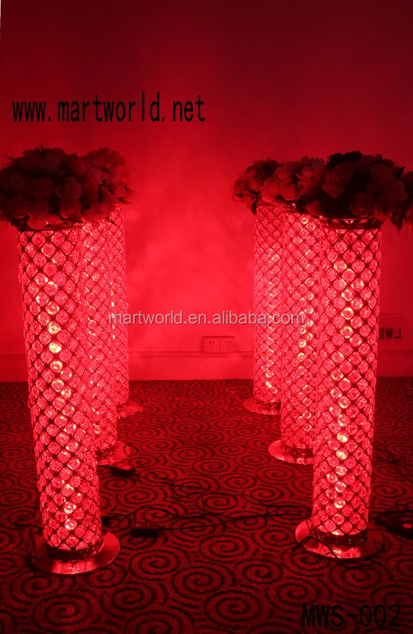 2022 New Silver Led Pillar Columns Crystal For Wedding Decorations