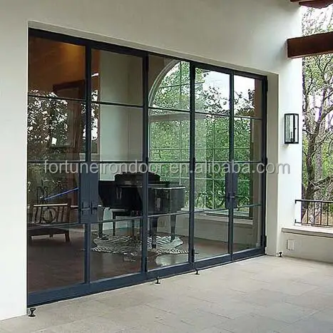 Французские стальные двери и окна с зданием закаленное Непрозрачное стекло и швейцарская импортированная горячекатаная углеродистая сталь