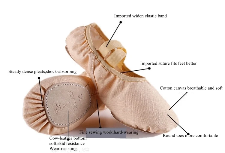 Children's Dance Shoes Boutique Soft Bottom Ballet Practice  Ballet Pointe Canvas Soft Shoes