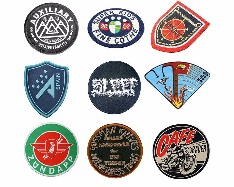 Set Of Embroidery Patches Customized Embroidery Woven Sublimation